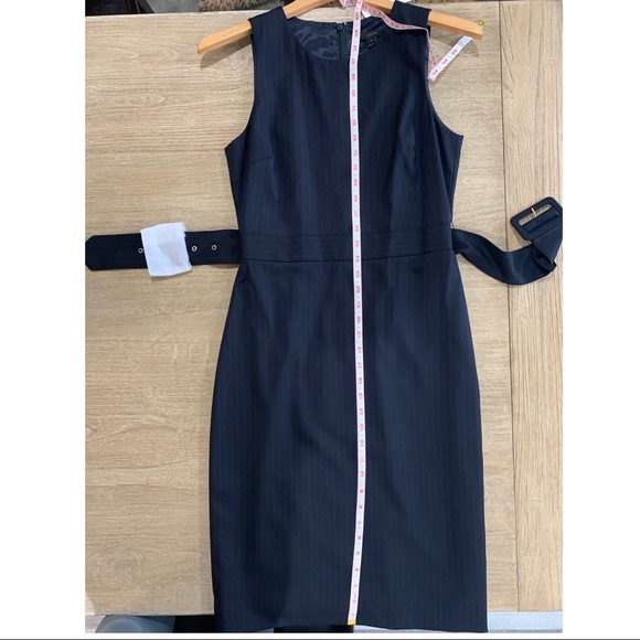 J. Crew Navy Pinstripe Sheath Dress NWT - Picture 7 of 10